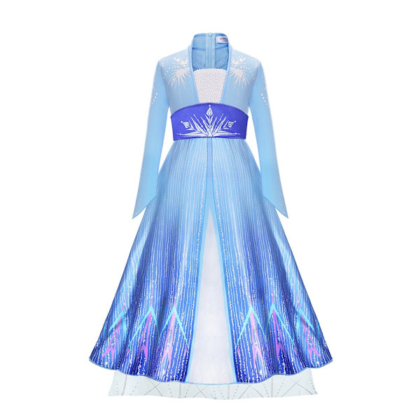 Disney Frost Elsa Anna Prinsessekjole Piger Halloween Karneval Tøj Fest Børn Rolleleg Sne Dronning Børnekostume Kostume Elsa-WELLNGS Elsa 10 5-6T (Size 130)