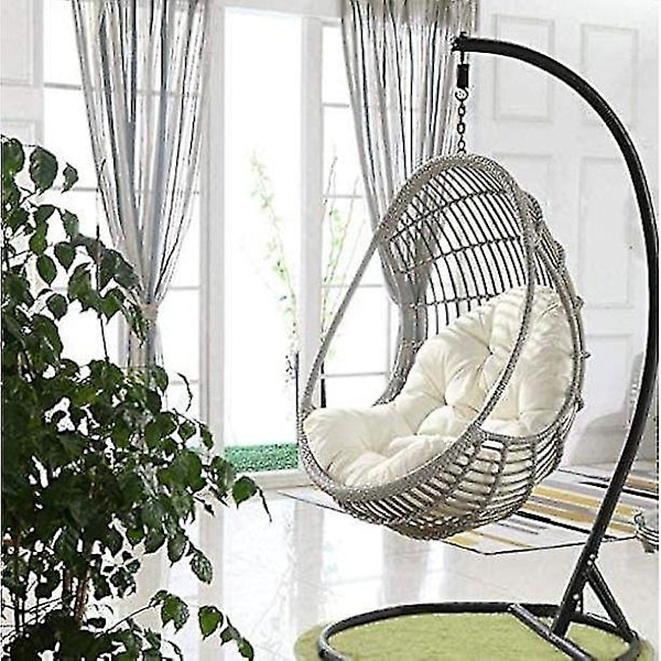 Vanntett og tykk svingsete pute - Ryggstøtte pute for hagesvingsete kun - Skittbestandig pute (hvit, 80x120cm)-WELLNGS White