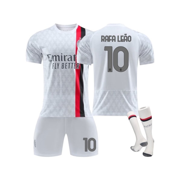 (AC Milan Jersey 20233/24 Rafa Leao #10 Fotballdrakter Fotballdraktsett 2XL(185-195CM)