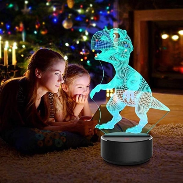 3D nattlampa dinosaurielampa sovrumsbordslampa atmosfärslampa LED sänglampa kreativ present fjärrkontrolllampa-WELLNGS