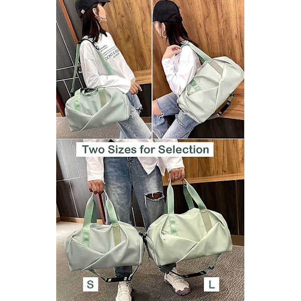 Gym Bag for Women Small Travel Bag with Shoe Compartment Duffle Bag for Sport Weekend Yoga Swimming Black-s-WELLNGS Grey L