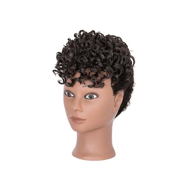 Afro Bangs 8 Tommers Krøllete Lugg Extensions Clip in Lugg-WELLNGS dark brown