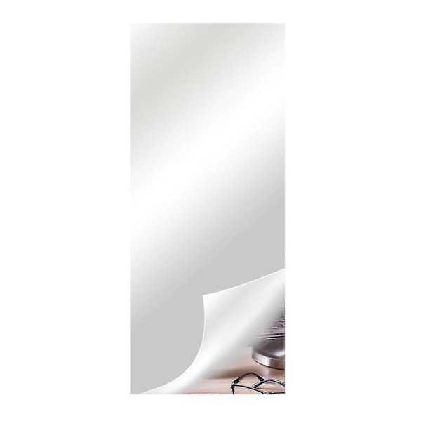 Självhäftande Akrylspegel, 50cm*50cm Spegelplattor, Flexibla Plast Spegelark Väggdekaler, Ramlös Liten Spegel-WELLNGS 50cm*150cm*0.2mm
