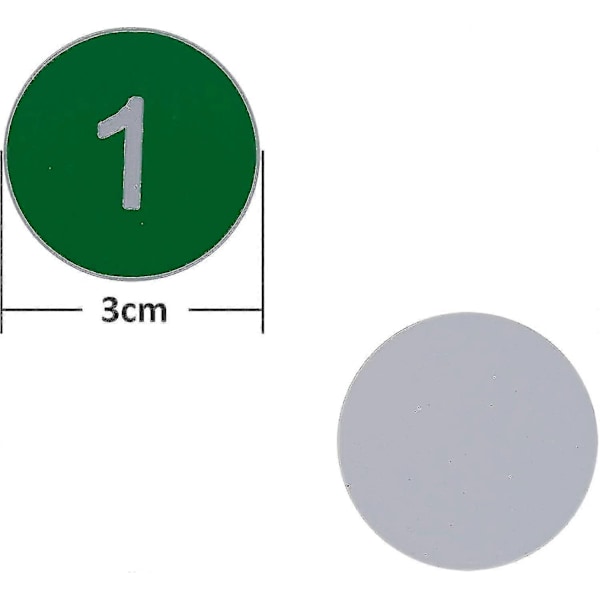 Muoviset numerolaput kaiverretut numeroidut laput tunnistelaput avaimenperälaput ilman reikää - WELLNGS Green 1-200