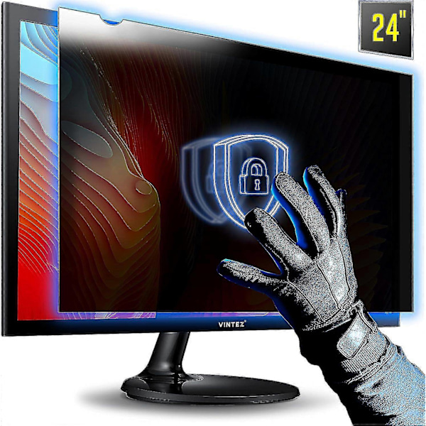 24 tommer Computer Privacy Screen Filter til 16:9 Widescreen Computerskærm - Antirefleks - Anti-ridse Beskyttelsesfilm til Data -WELLNGS