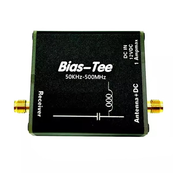 for HFDYLoop HFDY Loop Antenna Feed Bias Tee 50KHz-500MHz RF DC Blocker Biaser-WELLNGS