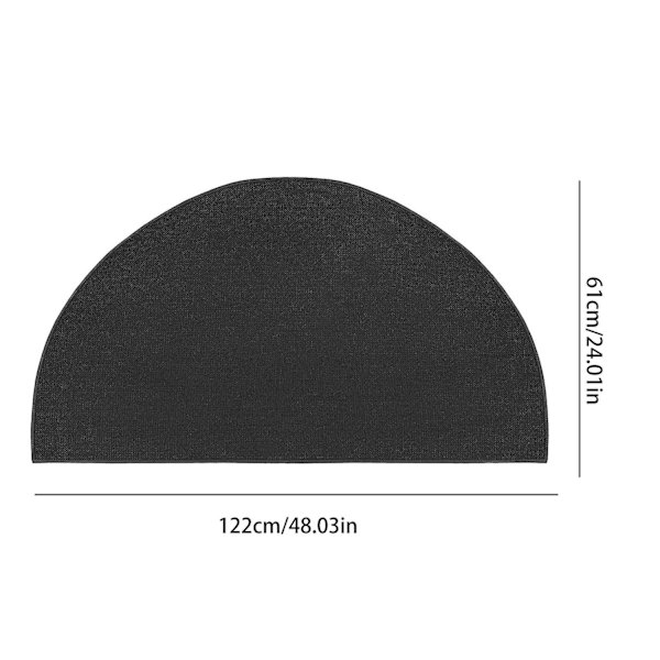 Ildstedsbrandhæmmende område tæppe, ikke-vævet stof termisk isolering bomuldsmåtte, halvcirkelformet ildfast måtte B:122*61cm-WELLNGS