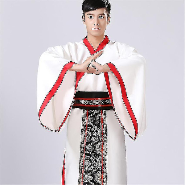 Mænds Hanfu Traditionelle Kostumer Tøj - WELLNGS Black XL 170-175CM