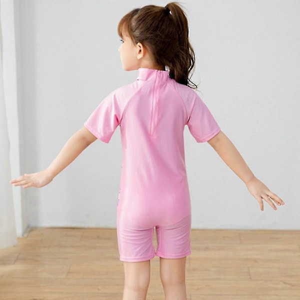 Frozen Jentebarnebadedrakt Korte Ermer Tegneserie Badedrakt Badedrakt-WELLNGS Pink 6-7 Years