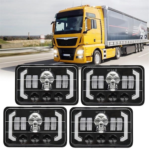 4x6 Hodeskalle RGB LED-frontlys Blinklys, erstatning H4651 H4652 H4656 H4666 for Peterbilt-WELLNGS