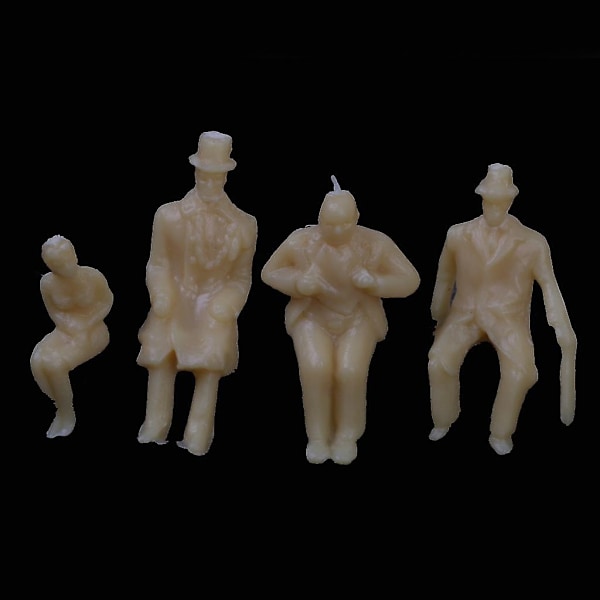 Model Tog Umalede Siddende Personer Passagerer Figurer 1:87 Skala x300-WELLNGS