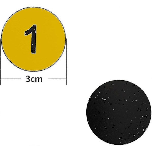 Muoviset numerolaput kaiverretut numeroidut laput tunnistelaput avaimenperälaput ilman reikää - WELLNGS Yellow 1-200