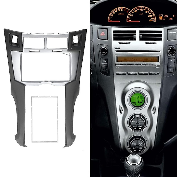 2 Din Bilstereo Ram Inramningssats av Instrumentpanel för Yaris Vitz Platz 2005-2011 DVD-spelarinstallation-WELLNGS
