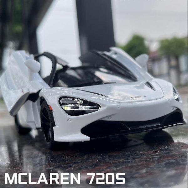 1:24 McLaren 720s Zink Legering Bil Diecast Model, Dekorativ, Mini Køretøj, Gave til Børn, Kærester, Unge - WELLNGS Bigwhite