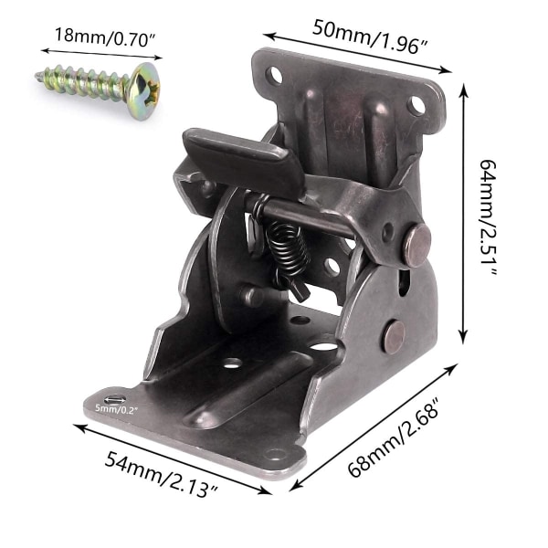 Pakke med sammenleggbare braketter, låseforlengelsesbrakett, selvlåsende sammenleggbare hengsler med skruer for bord- og sengben - WELLNGS