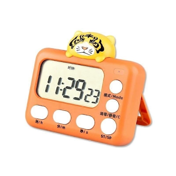 Tecknad Djur Digital Timer Elektronisk Väckarklocka Magnetisk Nedräkningstimer-WELLNGS tiger