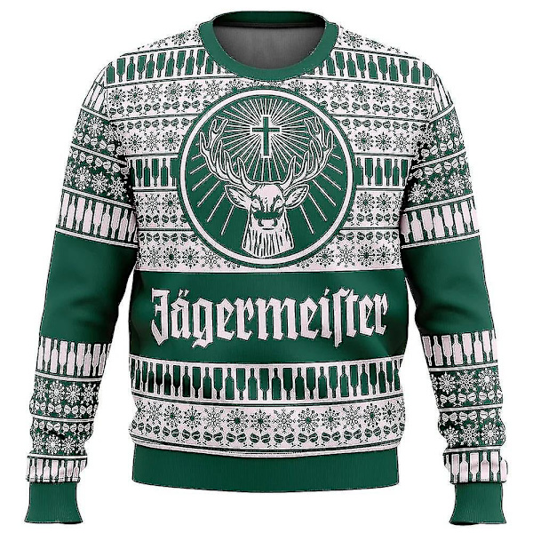 Bebetter Jagermeister Ruma Ugly Joulupaita Miesten 3D-Huiskupaita Yläosat Syksy ja Talvi Vaatteet A-WELLNGS 2 3XL