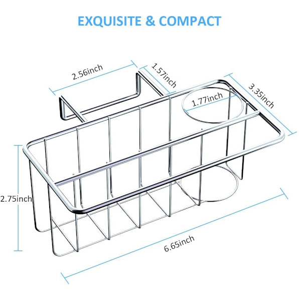 Svampeholder til vask Caddy - Vaskholder til vask, 2 tu-WELLNGS Sponge frame with rod