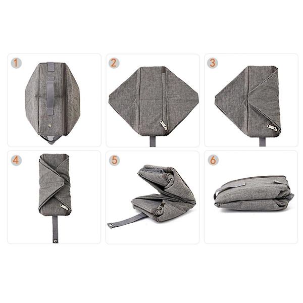 Hopfällbar för resor skräpbricka läckagesäker med dragkedja lock bärbar toalett för hotell bil utomhus 35 X 45cm-WELLNGS