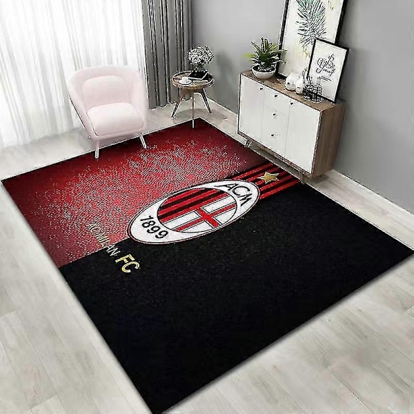 Retro fyrkantig matta mjuk halkfri högabsorberande matta lämplig för arbetsrum - WELLNGS AC Milan B