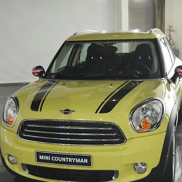 Bilindvendige bilhjelmsklistermærker til MINI Cooper One S JCW Countryman Clubman R55 R60 R61 F54 F55 F56 Auto Head Stripe -WELLNGS Matte Silver