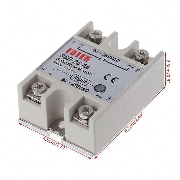 Solid State Relæ Modul SSR-25 AA 25A 250V 80-250V AC Input 24-380V AC Output-WELLNGS
