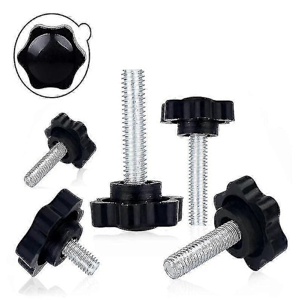5/10 stk. Stjerneformet gjengeklemmingshåndtak Bolt Bakelitt Håndknott Strammeskrue Industriutstyr Plaststål M5 M6 M8 Excellent-WELLNGS 5PCS M5x10