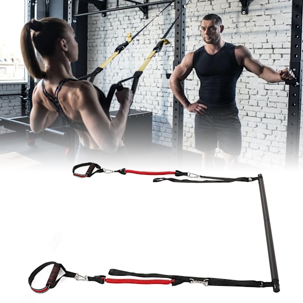 Bærbar Pilates Bar Kit med justerbar modstandsbånd Yoga træningsudstyr til Pilates - Alt i 1 Fitness maskine til hjemmetræning[Webbing tube