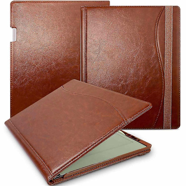 Kompatibel med Remarkable Paper Pro Fodral Kortplatser Ställ PC+PU Läder E-läsare Omslag med Pennhållare - Brun-WELLNGS Brown