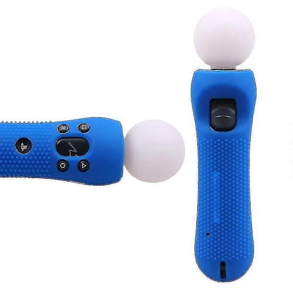 Til Playstation PS VR Move Bevægelsescontroller Skridsikker Silikon Gummi Beskyttelsesdækning Sort Blå Rød JP Guanguan-WELLNGS Blue