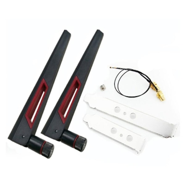 2X8Dbi Dual Band M.2 IPEX MHF4 U.Fl Cable to RP-SMA Pigtail WiFi Antenna Set for AX210 AX200 9260 9-WELLNGS