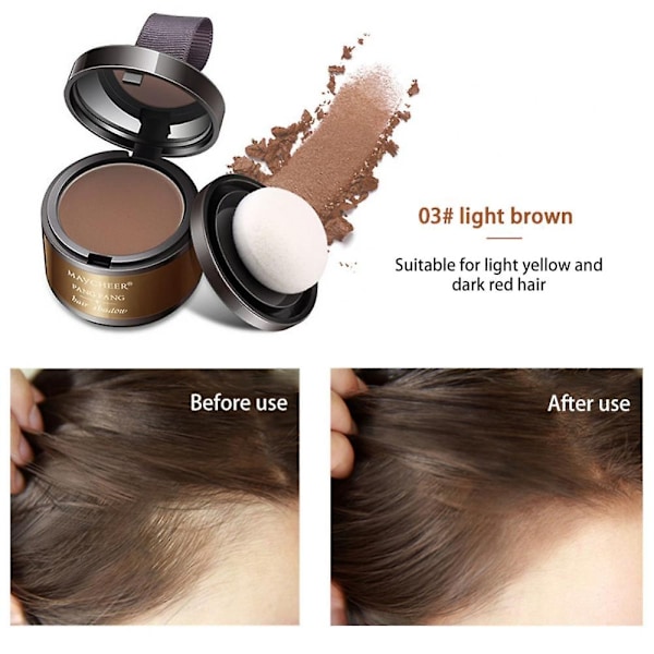 Maycheer Hairline Powder 4g Hairline Shadow Powder Makeup Hair Concealer Natural Cover Unisex-WELLNGS 0 03 light brown