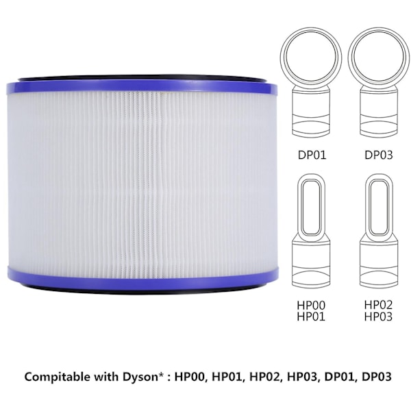 Vaihto HEPA-suodatin Pure Hot + Cool Link Hp00 Hp01 Hp02 Hp03 Dp01 Hepa-ilmanpuhdistimen suodattimelle - WELLNGS