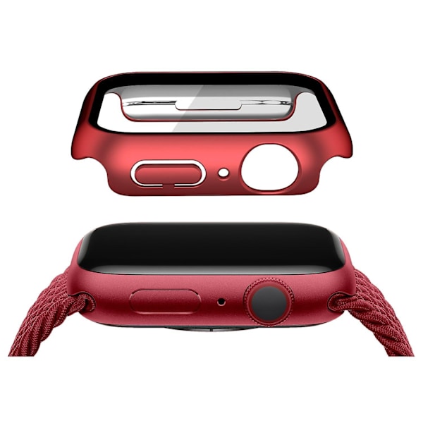 Hård PC-armbandsfodral med elektroplätering för Apple Watch Series 7 45mm/Series 8 45mm med Tempe-WELLNGS Red