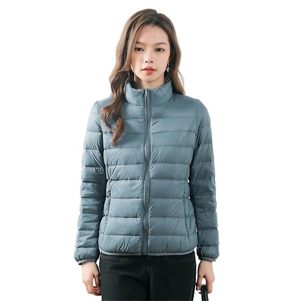 Ultralätt kort dunjacka för kvinnor - WELLNGS DEEP GREEN 4XL