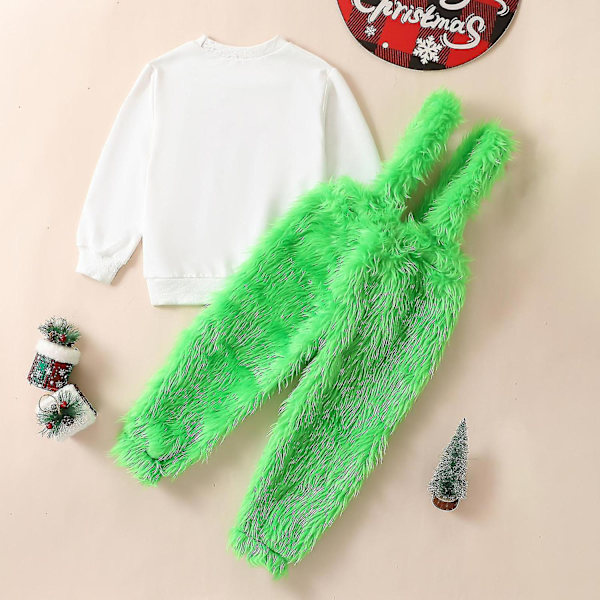 Vauva, joka varasti joulun asun vauvanpojat Tytöt Xmas Vihreä Karvainen Monster Puku Vaatteet Set-WELLNGS Style 7 2-3 Years