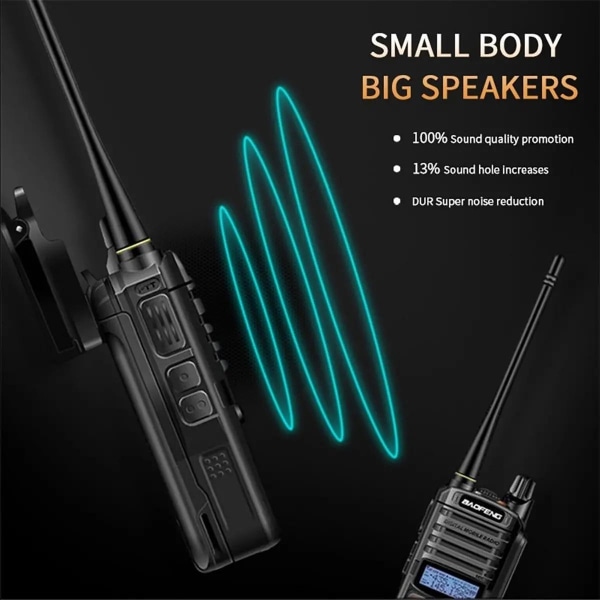 Baofeng UV-9R VHF / UHF Dual Band Walkie Talkie Walkie Talkie-WELLNGS black