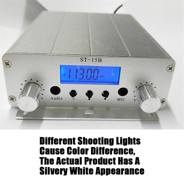 FM-sender Stereo 15W FM-radio 76-108Mhz BNC Multifunktionel Praktisk Bærbar Praktisk Tra-WELLNGS