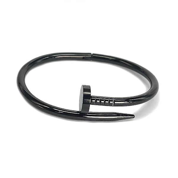Rustfrit Stål Moderigtigt Spiked Armbånd Glat Overflade Design - WELLNGS Schwarz