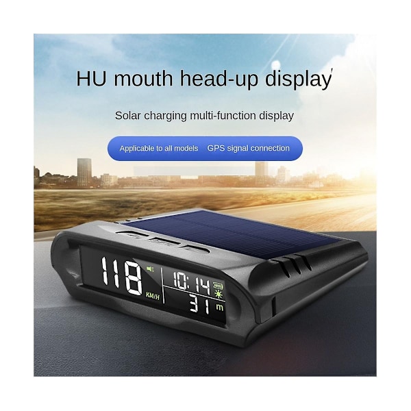 Universal Hud X 98 Bilsol Digital Mätare Gps Hastighetsmätare Överhastighetsalarm Avstånd Höjd-WELLNGS