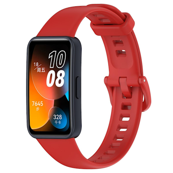 Yhteensopiva Huawei Band 8 silikonirannekkeen kanssa, vedenpitävä pehmeä kellon ranneke - WELLNGS Red Type J Huawei Band 8