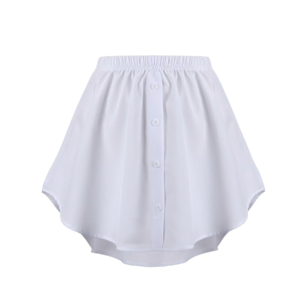 4 st Skjortförlängare för Kvinnor Justerbar Lager-på-lager Falsk Topp Nedre Kant Skjorta Halvlång Mini Kjol (flerfärgad, Xl)-WELLNGS White XL