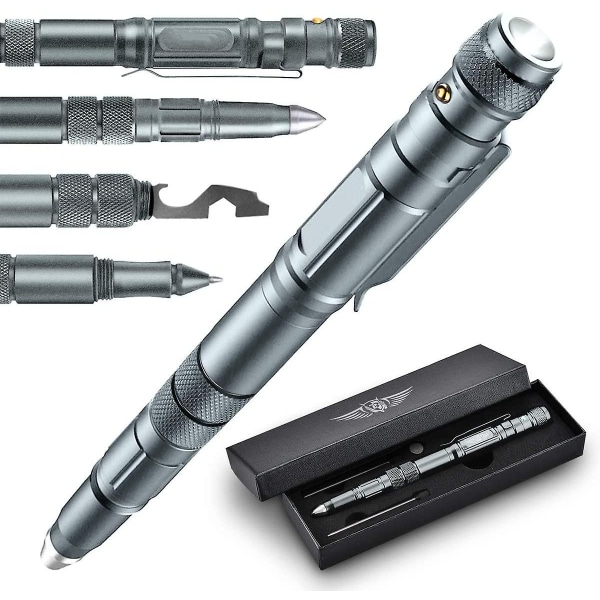 Tactical Pen Gaver for menn, Camping Gadgets, 9-i-1 Multi-Tool Pen
