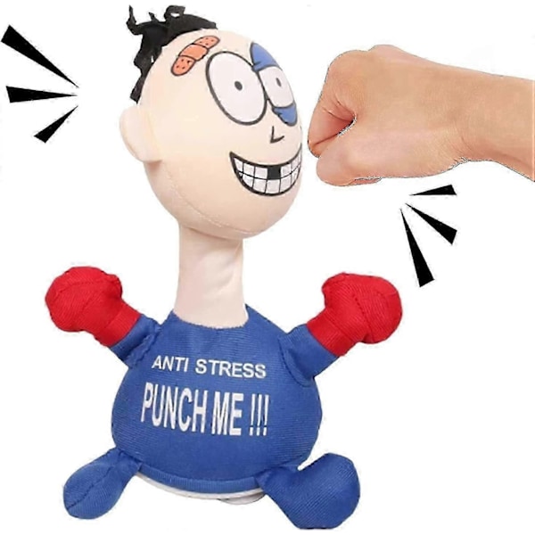 Sjov Punch Me Skrigende Dukke, Anti-Stress Punch Me Dukke, Bokselegetøj Kreativ Ventil Skrigende Dukke, Interaktive Skrivebordslegetøj med Lyd-WELLNGS