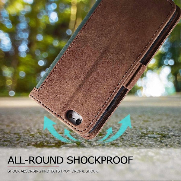til iPhone 16e Etui Blokerende Wallet Stand Læder Telefon Cover-WELLNGS Green