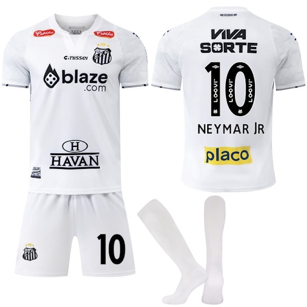 2024-2025 Santos Fotbollsklubb Barn Vuxen Tröja Fotbollströja (inklusive strumpor) Nr 10 Neymar-WELLNGS 18