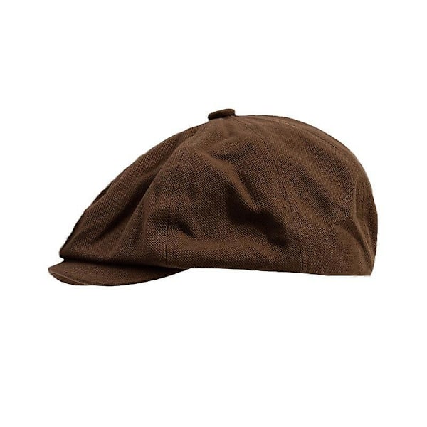 Myk middelaldersk hatt Beret renessansefestival caps for menn kvinner daglig Halloween cosplay kostyme tilbehør-WELLNGS Brown