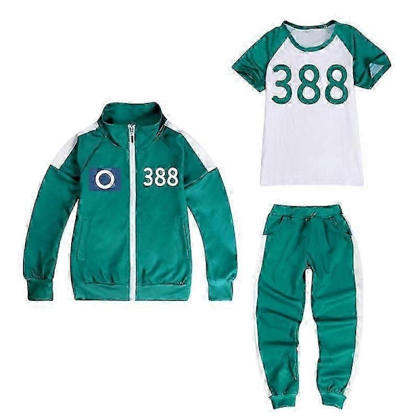 Squid Game 2 Spelare Cosplay Kostym Träningsoverall Komplett Klädset e-WELLNGS No.388 110cm