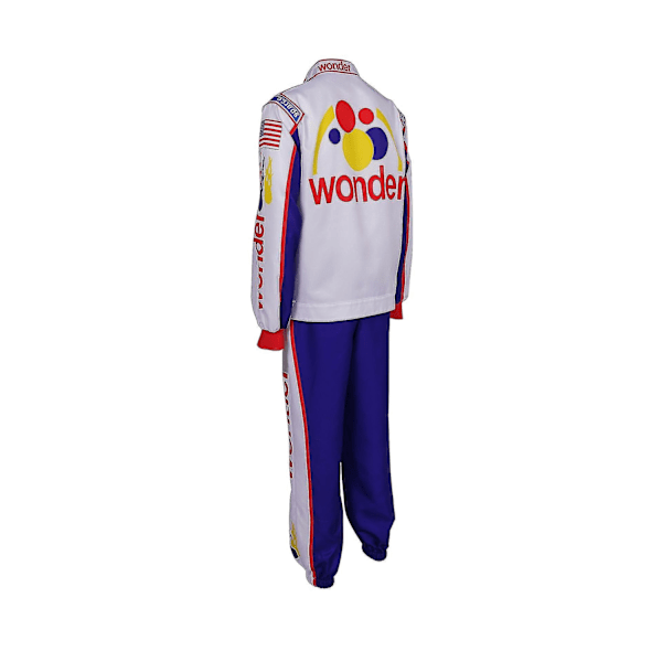 Ricky Bobby Jumpsuit Talladega Nights Vuxen Kostym Racing Karaktär Spelas Fest Kostym Set-WELLNGS White 3XL