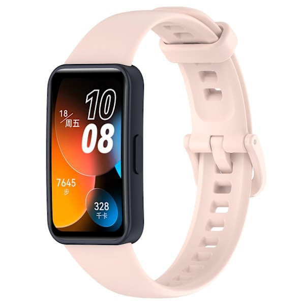 Kompatibel med Huawei Band 8 Silikonarmband Vattentätt Mjukt Klockarmband-WELLNGS Light pink Type K Huawei Band 8